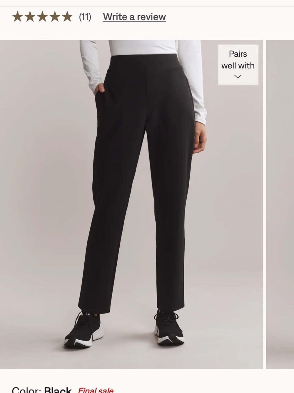RHONE Black Slim Stretch Dress Pants